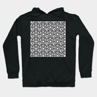 Floral pattern in black and white Hoodie